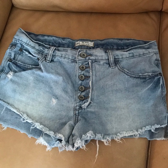 Free People Pants - Free People Button Fly Jean Shorts
